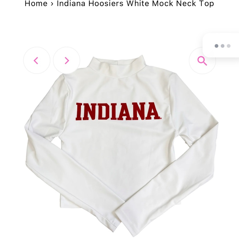 Indiana Hoosiers White Mock Neck Top
